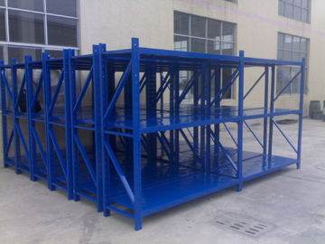 Blue Steel Medium Duty Racking Dengan Box-bentuk Beam 8m vertikal Rak Penyimpanan