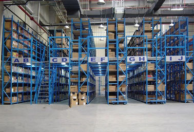 sistem lantai pengguna mezzanine Operasi 150 - 500kg Multi layer Shelf Rak