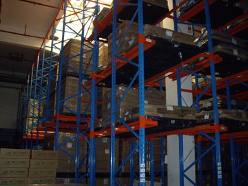satu akses lorong drive di rak pallet industri untuk gudang penyimpanan, 1500kg