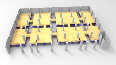 Lantai Mezzanine Lantai Spray Painting Metal Shelving with Open Space